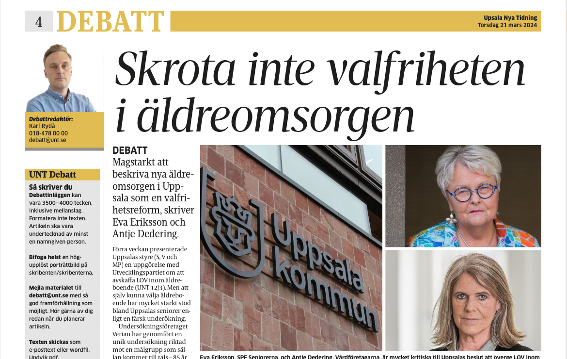 Skrota inte valfrihet för årsrika